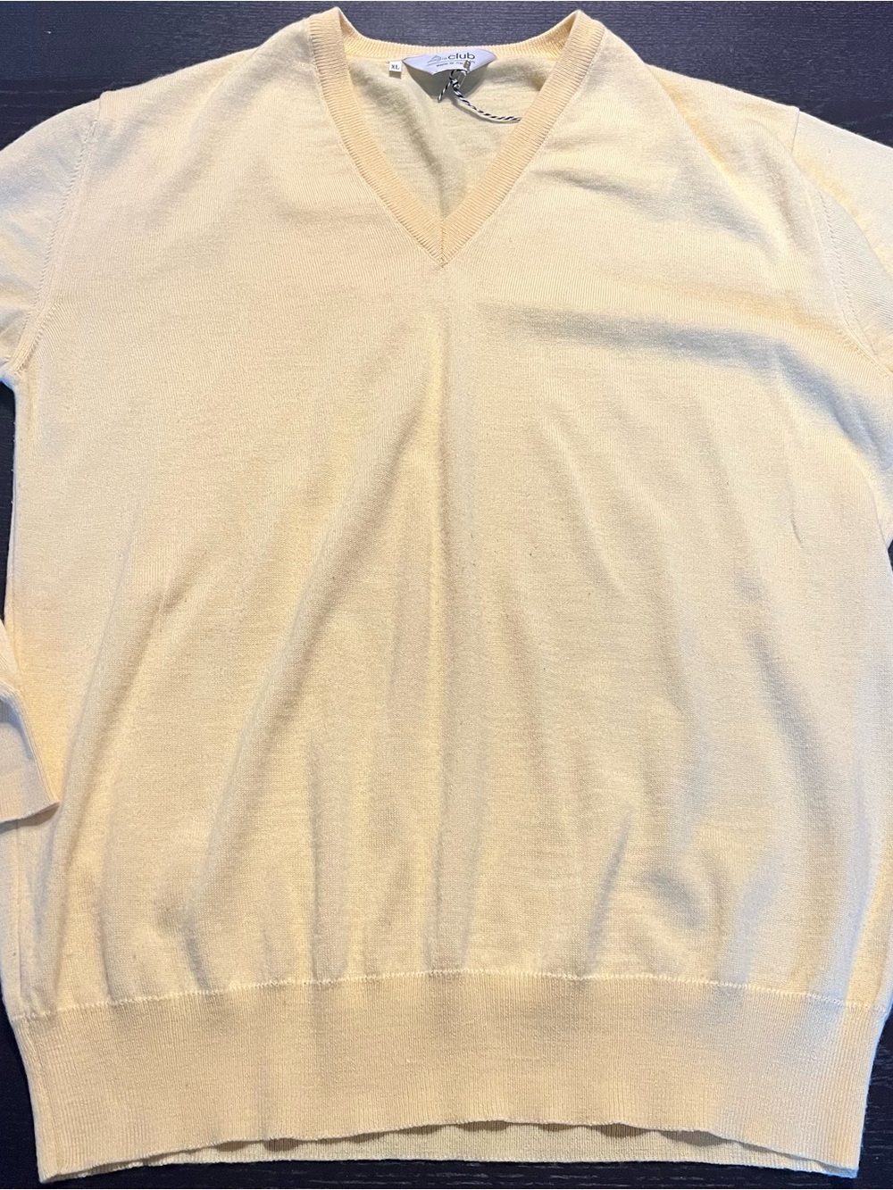 Men's V-Neck Sweater in Pale Yellow